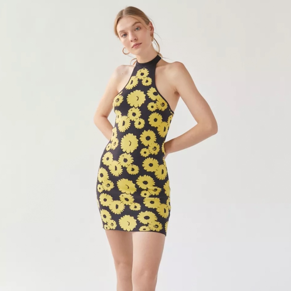 UO Knit Sunflower Mini Dress